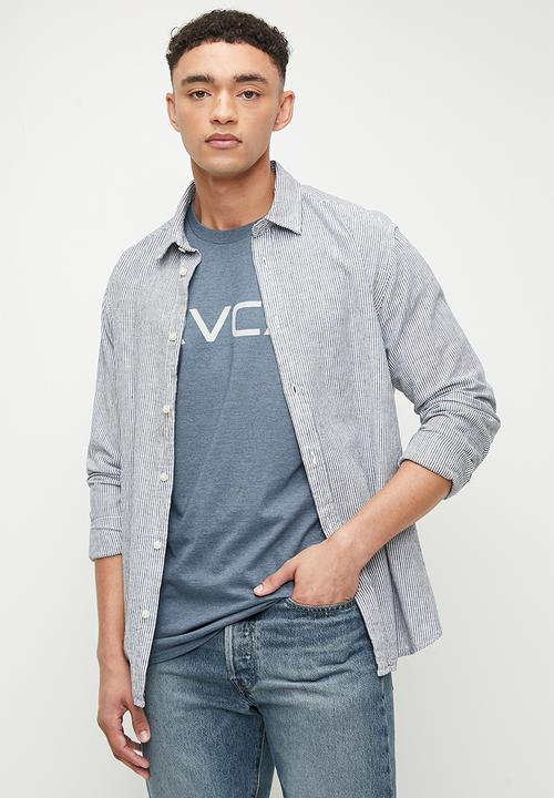 RVCA - Big rvca short sleeve red stitch - vintage navy & cream logo
