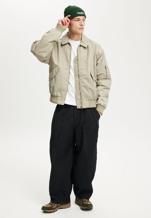 Cotton On - Cropped Bomber Jacket - Washed Fatigue