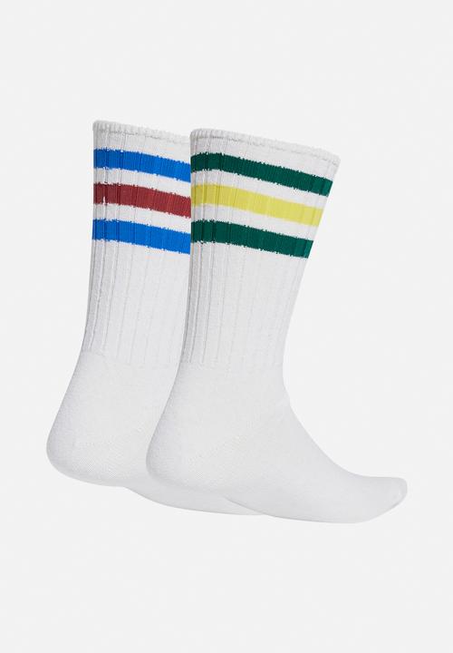 adidas Originals - Ribbed Crew 2 Pack - White