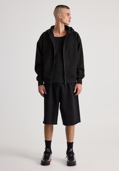Factorie - Authentics Oversized Zip Thru Hoodie - Black