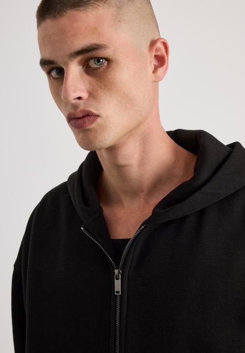Factorie - Authentics Oversized Zip Thru Hoodie - Black