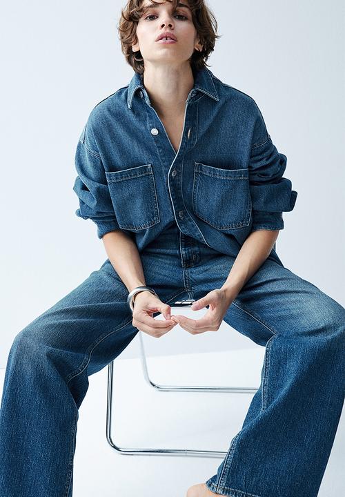 H&M - Wide high jeans - denim blue