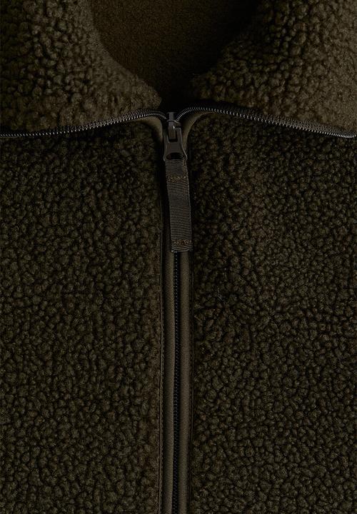 H&M - Teddy jacket - dark khaki green