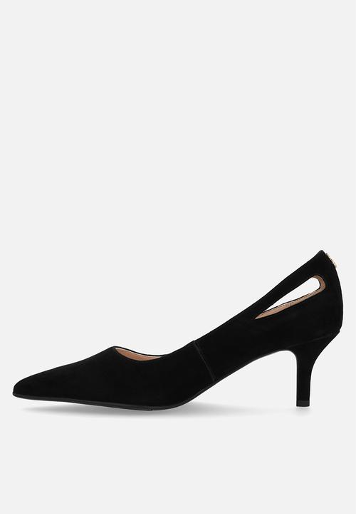 POLO - Suede court heel - black