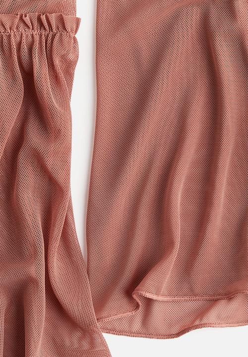 H&M - Layered mesh top - apricot