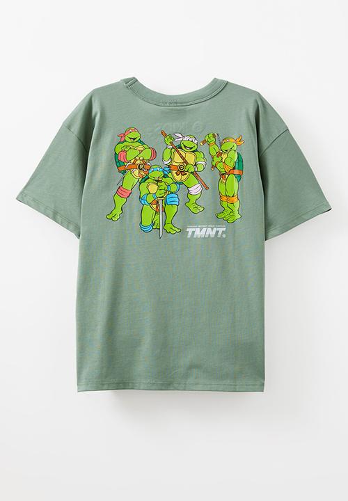 Cotton On - Licensed drop shoulder short sleeve tee - lcn nic moss green/tmnt 84