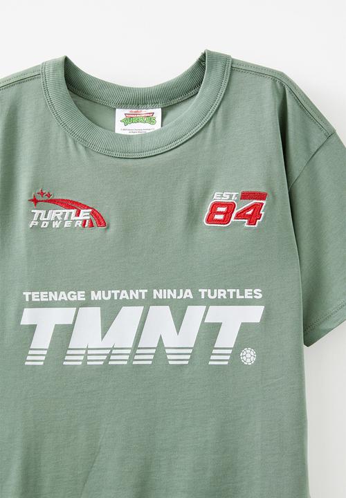 Cotton On - Licensed drop shoulder short sleeve tee - lcn nic moss green/tmnt 84