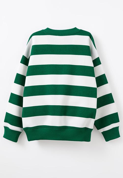 Cotton On - Sammy oversize crew - vanilla/varsity green/outdoor badges