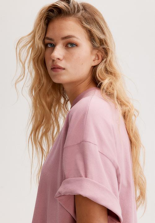 H&M - Oversized T-shirt - dusty pink