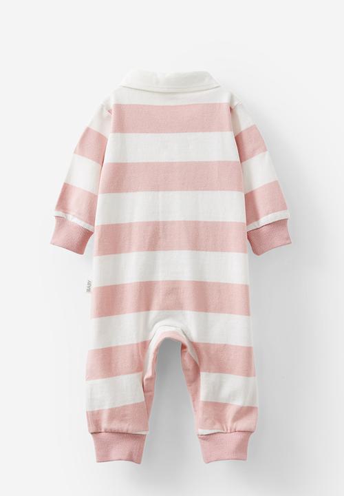 Cotton On - Tallow rugby all-in-one - vanilla/zephyr stripe