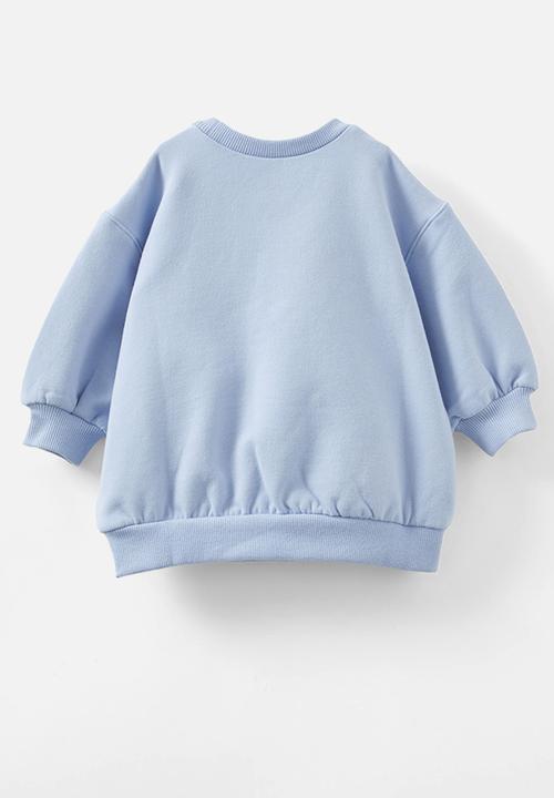 Cotton On - Riley sweater - dawn blue/smile