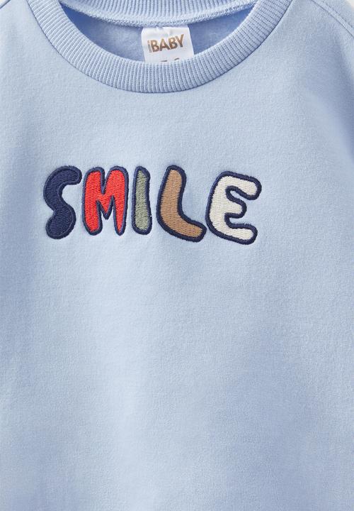Cotton On - Riley sweater - dawn blue/smile