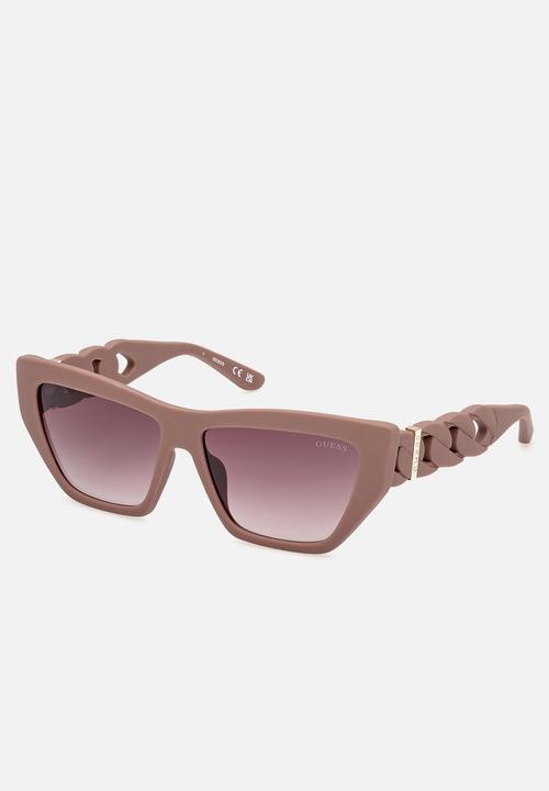 GUESS - Cat Eye Shape Sunglasses 56mm- Matte Beige
