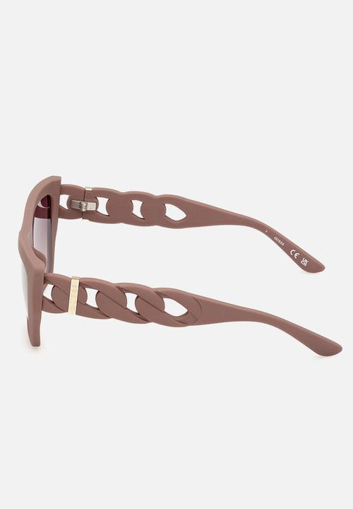 GUESS - Cat Eye Shape Sunglasses 56mm- Matte Beige