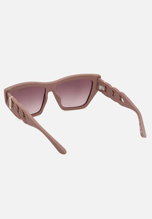 GUESS - Cat Eye Shape Sunglasses 56mm- Matte Beige