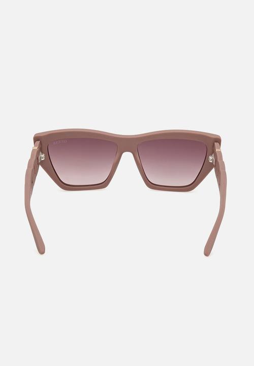 GUESS - Cat Eye Shape Sunglasses 56mm- Matte Beige
