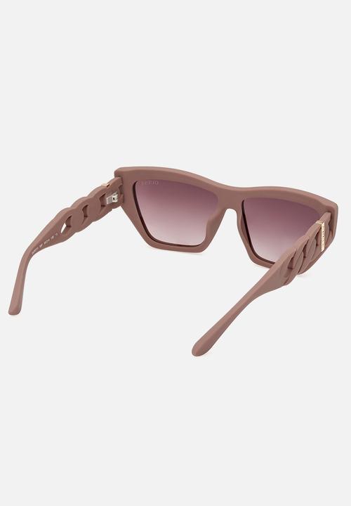 GUESS - Cat Eye Shape Sunglasses 56mm- Matte Beige