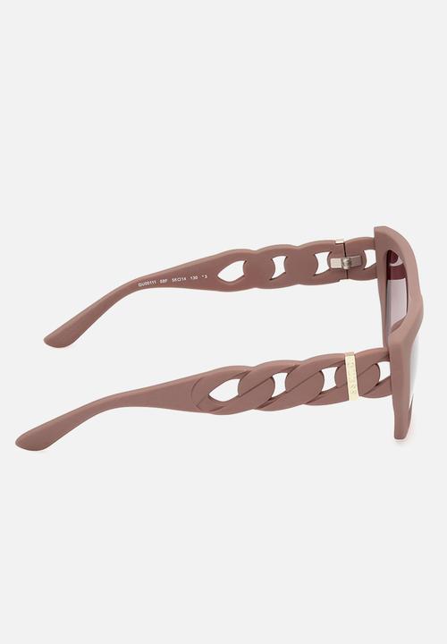 GUESS - Cat Eye Shape Sunglasses 56mm- Matte Beige