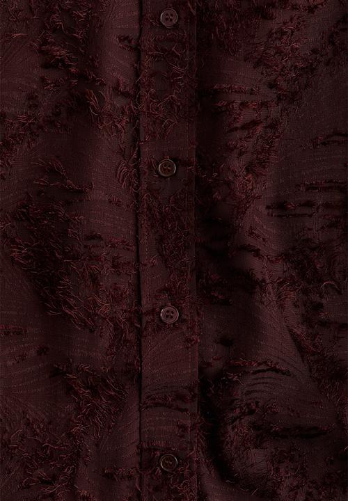 H&M - Textured-weave shirt - burgundy