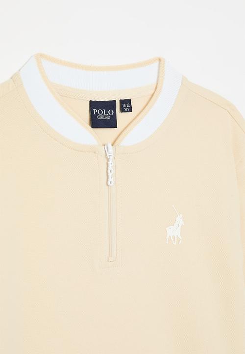 POLO - Girls hailey short sleeve quarter zip golfer - sand