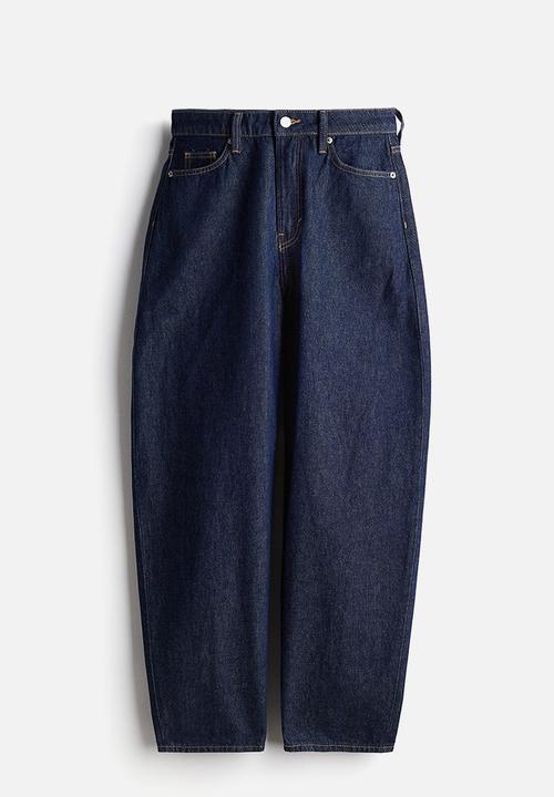 H&M - Barrel high jeans - dark denim blue