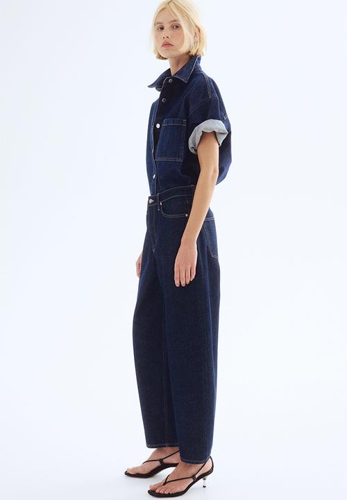 H&M - Barrel high jeans - dark denim blue