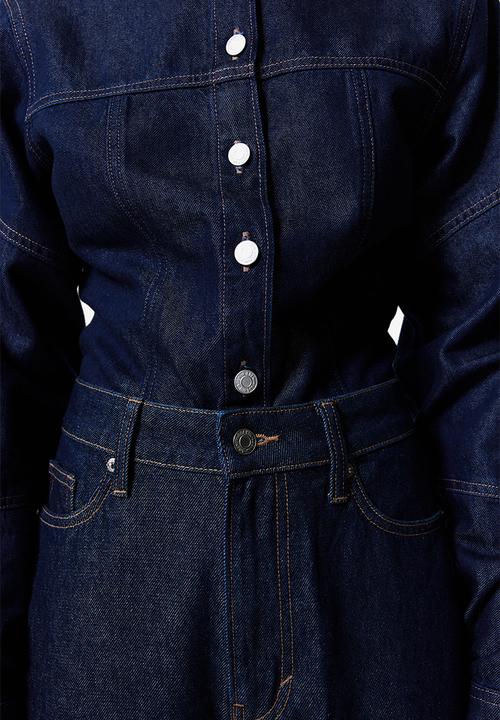 H&M - Barrel high jeans - dark denim blue