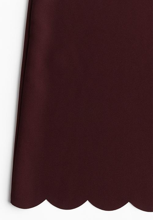 H&M - Scalloped dress - burgundy 
