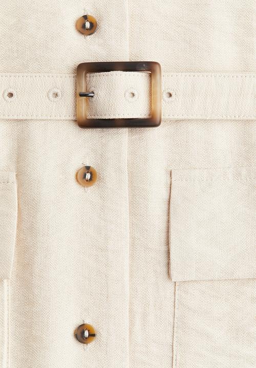 H&M - Belted cargo dress - light beige