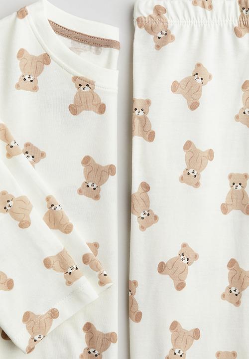 H&M - Printed cotton pyjamas - white/teddy bears 