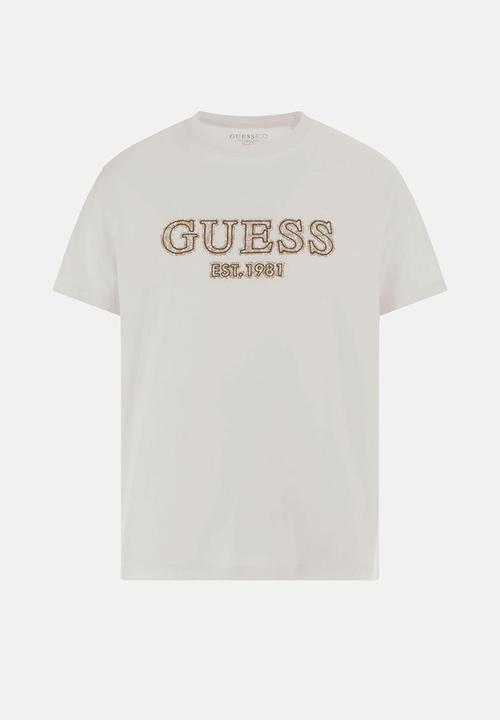 GUESS - SS CN GUESS Embro Tee - Vanilla Cream