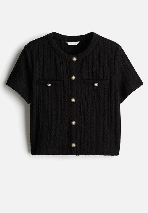 H&M - Cable-knit cardigan - black