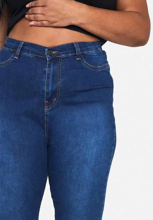 boohoo - Plus Butt Shaper High Stretch Skinny Jeans - mid blue