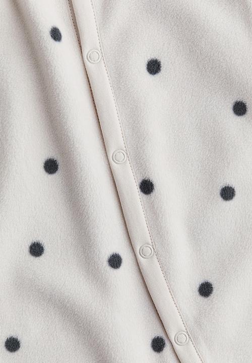 H&M - Fleece all-in-one pyjamas - white spotted