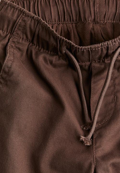 H&M - Jersey lined twill joggers - dark brown