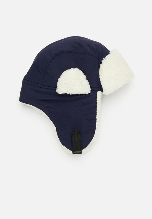 Pop Candy - Shearling hat-navy blue