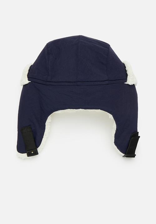 Pop Candy - Shearling hat-navy blue