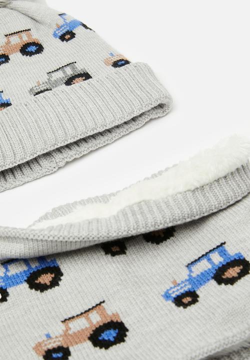 Pop Candy - Beanie & scarf set-grey