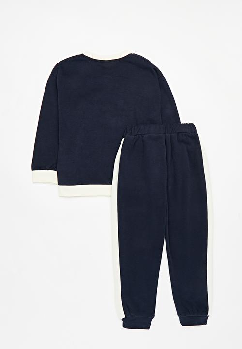 Pop Candy - Sweat top & pants set-ecru & blue