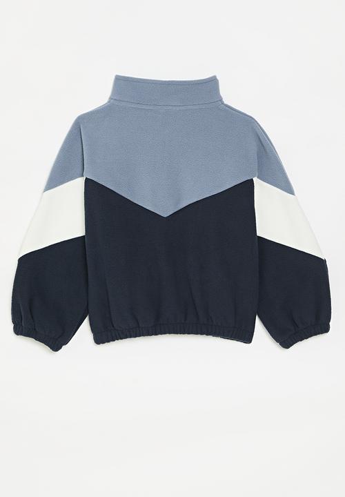 Pop Candy - Colour block sweater - blue & white