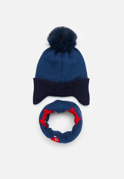 Pop Candy - Beanie & scarf set-blue