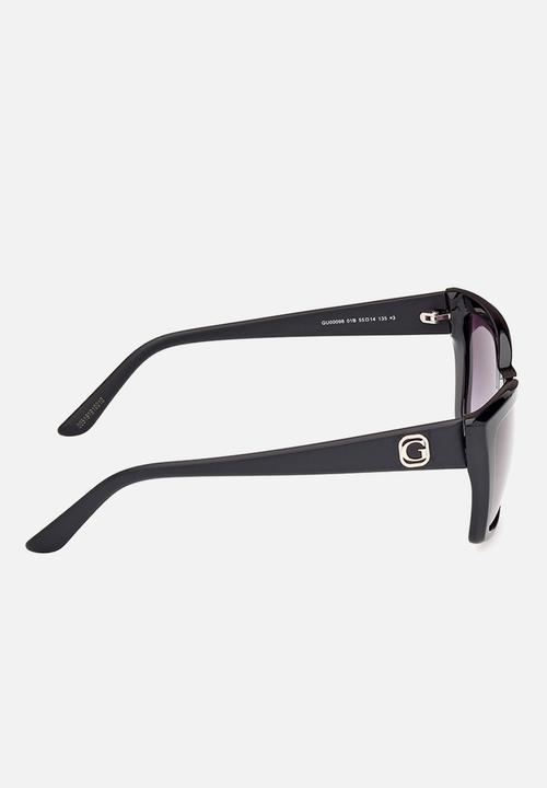 GUESS - Cat Eye Shape Sunglasses 55mm - Shiny Black