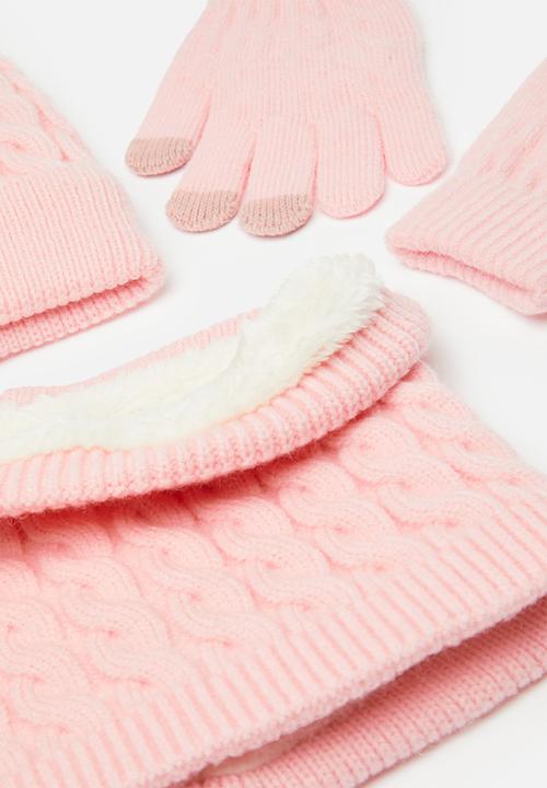 Pop Candy - 3 Piece beanie set-pink