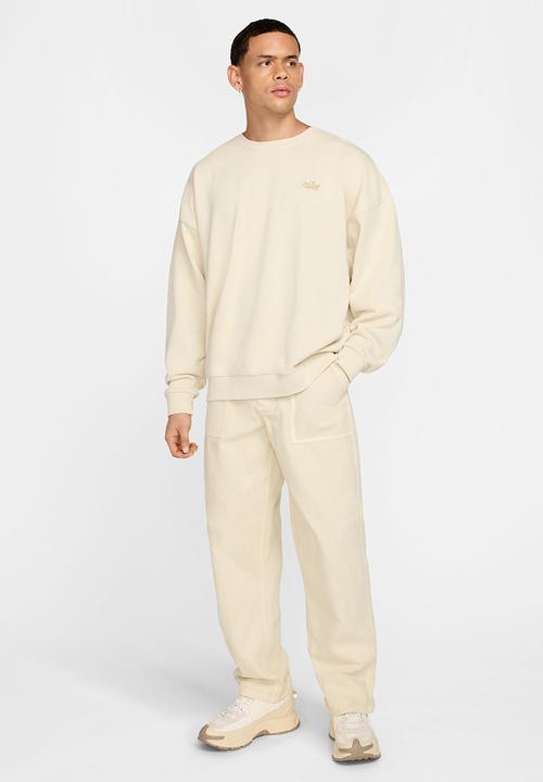 nike club crew neck sweat in khaki