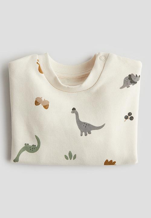 H&M - Printed sweatshirt - cream dinosaurs 
