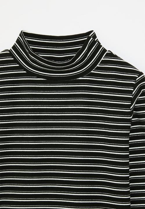Pop Candy - Striped poloneck - black & white