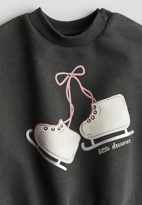 H&M - Printed sweatshirt - dark grey ice skates