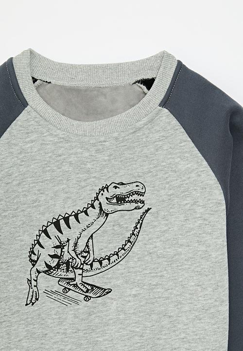 Pop Candy - Raglan sleeve sweat  top - grey