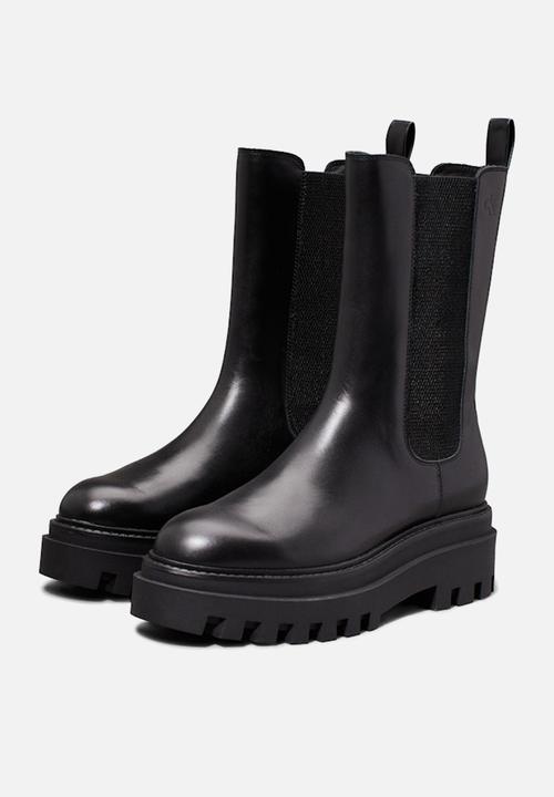 Calvin Klein - Flatform leather chelseas boot - triple black