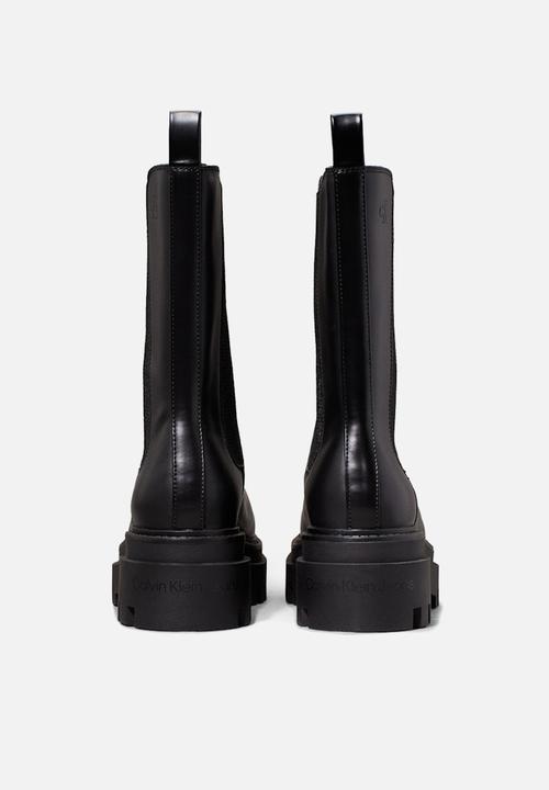 Calvin Klein - Flatform leather chelseas boot - triple black